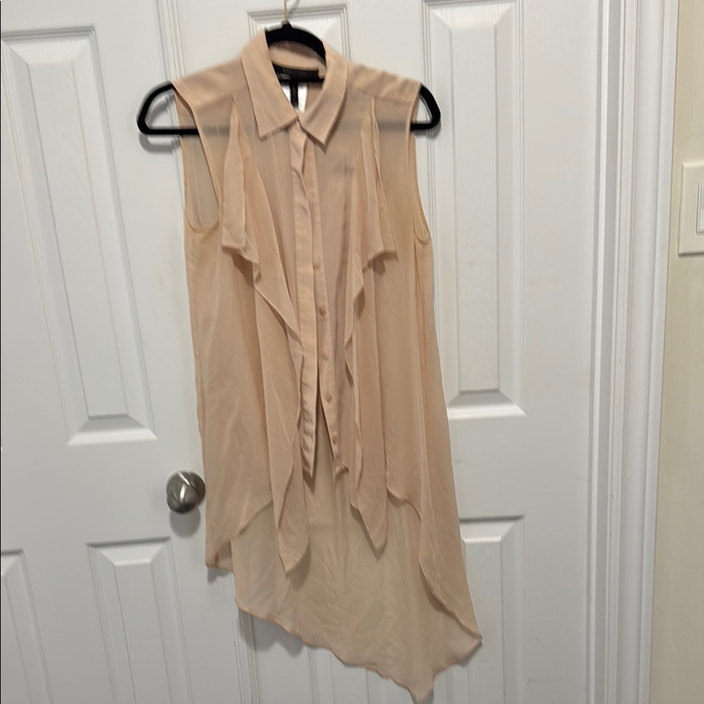 BCBGMaxAzria 100% Silk Cream Blouse